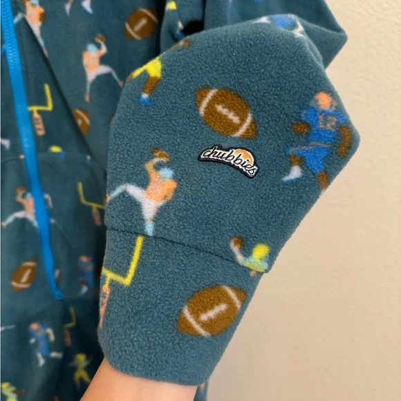 Chubbies The Armchair Quarterback Fleece Football Onesie